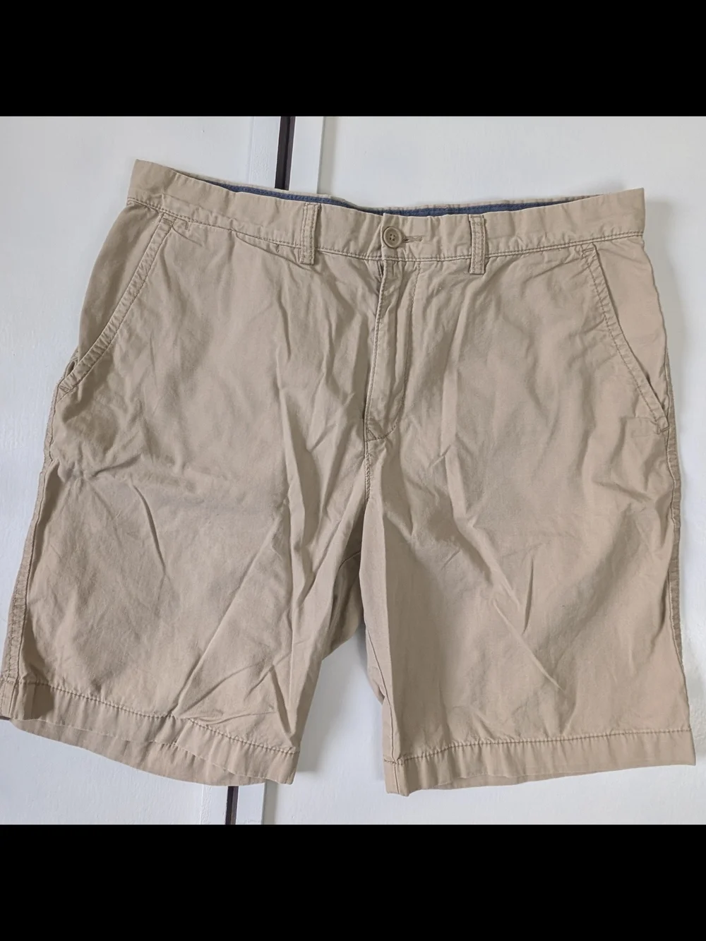 Tommy Hilfiger Beige Flat Front Casual Shorts